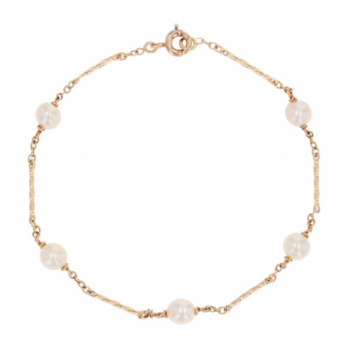 Bracelet Bracelet or rose et perles de culture 58 Facettes 25-032
