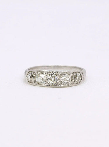Bague 51.5 Bague jarretière diamants taille ancienne 1 ct 58 Facettes J355