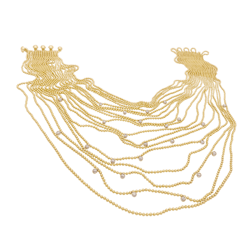 Collier Collier Cartier, "Draperie de Décolleté", or jaune, or blanc et diamants. 58 Facettes 34120