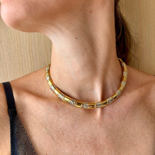 Bracelet Bracelet manchette Bulgari Parentesi en or et acier 58 Facettes