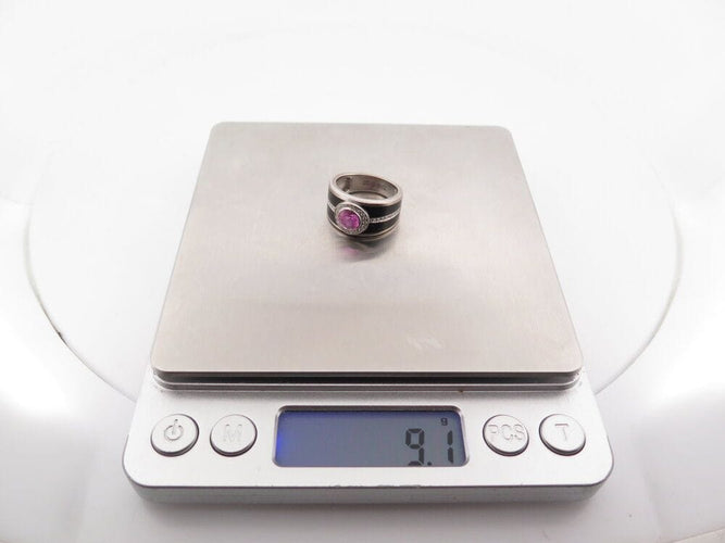 Bague 53 bague MAUBOUSSIN bonbon diamants et saphir rose or blanc 18k  t53 58 Facettes 266680