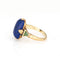 Bague Bague Art déco vintage en lapis-lazuli émaillé, or jaune 14 carats, taille 6,25, bijoux fins 58 Facettes G14043