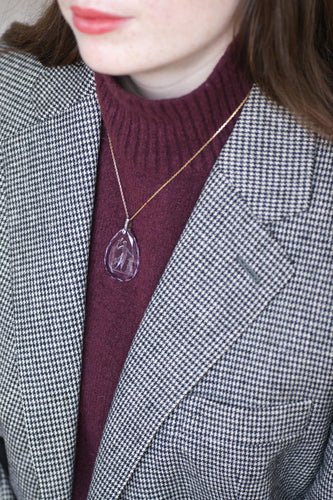 Pendentif Pendentif Ancien Goutte Intaille Améthyste et Diamants 58 Facettes