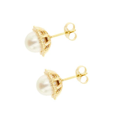 Boucles d'oreilles Boucles d'oreilles en or jaune avec perles 58 Facettes 35525