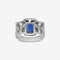 Bague Bague octogonale en saphir bleu de 3,23 carats GRS 58 Facettes R817
