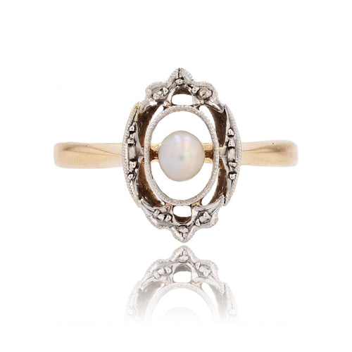 Bague 50 Bague perle fine ancienne or jaune 58 Facettes 25-072A