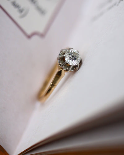 Bague 53 Bague Solitaire Deux Ors Diamant 58 Facettes A11556