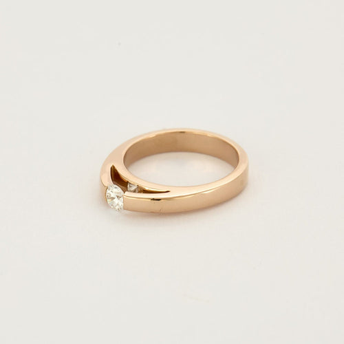 Bague 54,5 Bague jonc en or rose et diamants 58 Facettes CAL22182