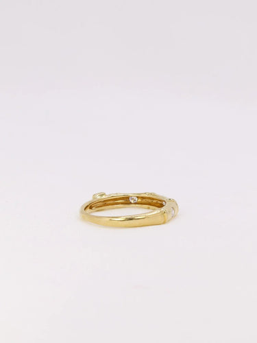 Bague 50 KORLOFF Bague bambou or jaune diamant 58 Facettes J365