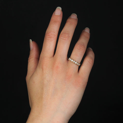 Bague 53 Alliance or jaune diamants griffés 58 Facettes 14-310