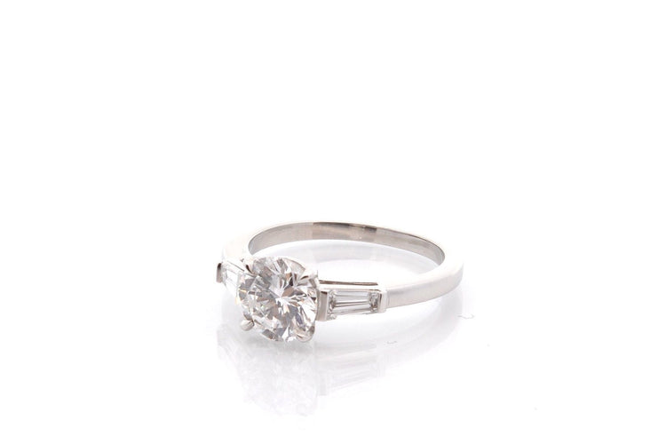 Bague 53 Bague diamant de 1,36cts D/VS2 en platine 58 Facettes 27414-27617