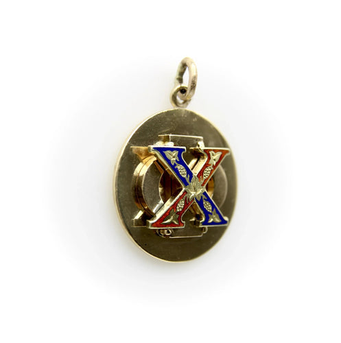 Pendentif CARTIER - Pendentif médaillon vintage de la fraternité Chi Phi en or 58 Facettes A1003B