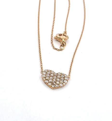 Pendentif Pendentif en or jaune avec pendentif en forme de cœur serti de diamants 58 Facettes