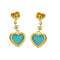 Boucles d'oreilles DAMIANI - Boucles d'oreilles en forme de cœur avec diamants et turquoises 58 Facettes 37515