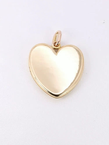 Pendentif Pendentif porte photo coeur Art Nouveau or jaune diamants taille rose 58 Facettes 1053.4