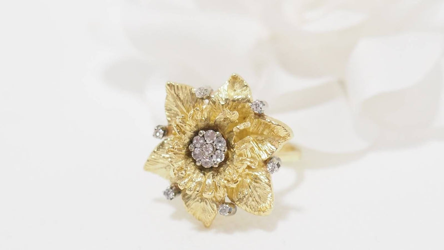 Bague 54 Bague vintage en or jaune et diamants 58 Facettes 31829