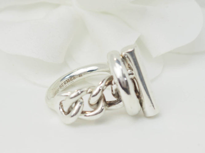 Bague Bague Hermès croisette GM en argent 58 Facettes 33114