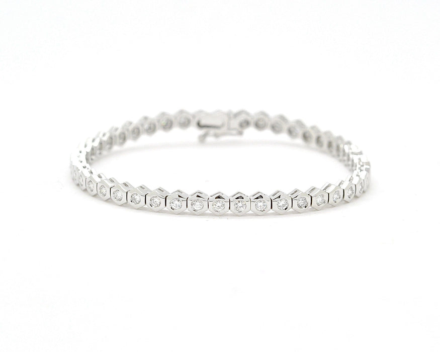 Bracelet Bracciale tennis in oro bianco Ct 2,30 58 Facettes