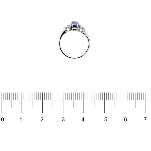 Bague 51 Bague en or blanc avec tanzanite et diamants 58 Facettes 38890