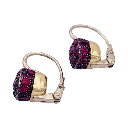 Boucles d'oreilles Dormeuses Pomellato, "Nudo", deux ors, rubis. 58 Facettes 33224