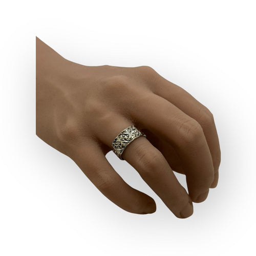 Prsten široký kroužek z bílého zlata 