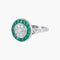 Bague 52 Bague style Art Déco Diamants Emeraudes 58 Facettes