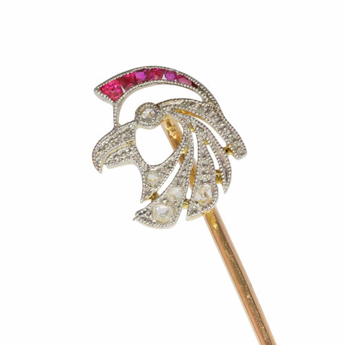 Broche Majesté Art Déco : Le Stickpin Tête de Faucon 58 Facettes 24037-0156
