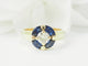 Bague 51 Bague ronde en or jaune, saphirs et diamant 58 Facettes 33402