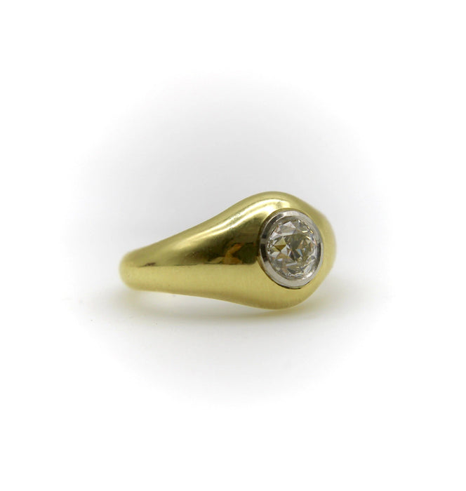 Gold Cut Diamond Rub Over Ring