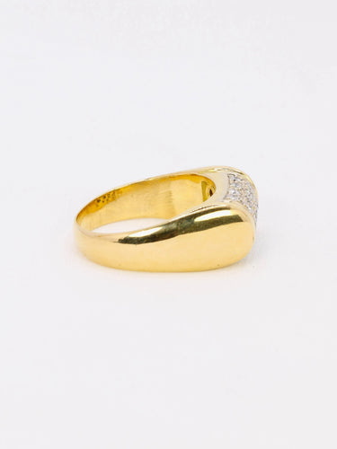 Bague 54.5 Bague chevalière or jaune diamants 0,4 ct 58 Facettes J373