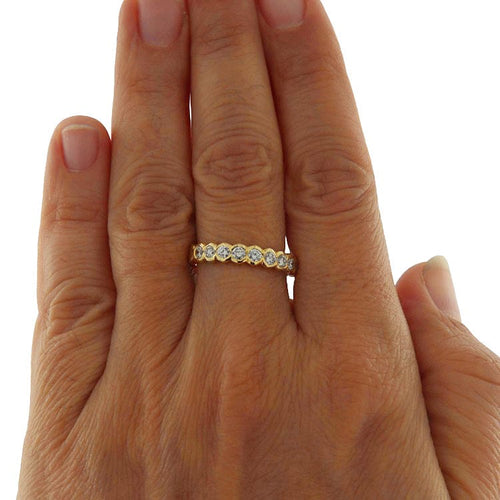 Bague 59 Bague en or jaune sertie de diamants taille brillant de 0,68 ct 58 Facettes G3853