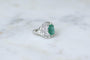 Bague Dôme Style Art Déco Emeraude 2,58 Cts et Diamants 58 Facettes
