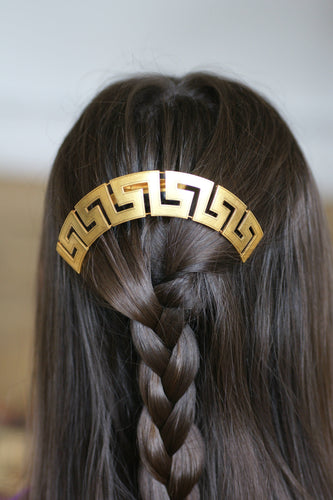 Peigne grec Méandre or jaune et écaille 58 Facettes