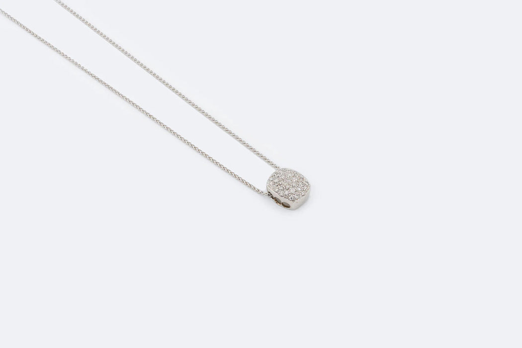 White gold necklace with diamond pavé pendant