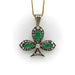 Pendentif Victorian Silver Front 18K Gold Back Diamond and Emerald Shamrock Pendant 58 Facettes