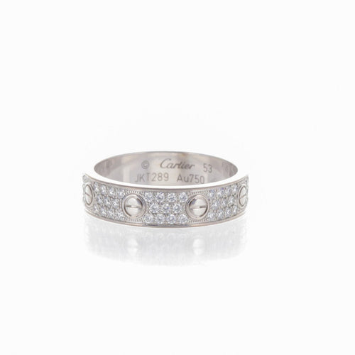 Bague 53 CARTIER - Bague Love Or blanc Pavage Diamants 58 Facettes 2.17829