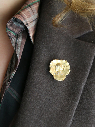 Broche Auguste VAUDET - Broche Art Nouveau femme or jaune et diamants 58 Facettes 1136.4