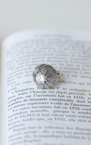 Bague 45.5 Bague Boule Spirale Diamant et Platine 58 Facettes