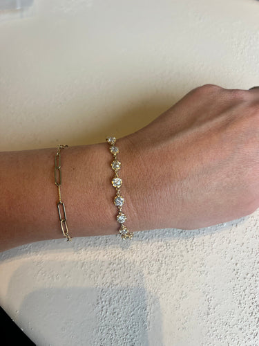 Bracelet Antique yellow gold old mine diamond bracelet 58 Facettes