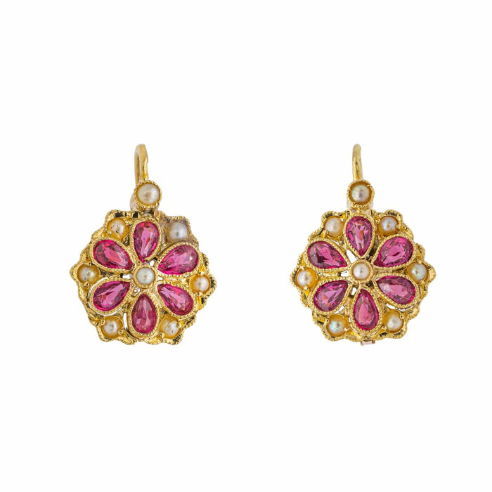 Boucles d'oreilles Boucles d'oreilles Dormeuses Or jaune Rubis 58 Facettes 3309389CN