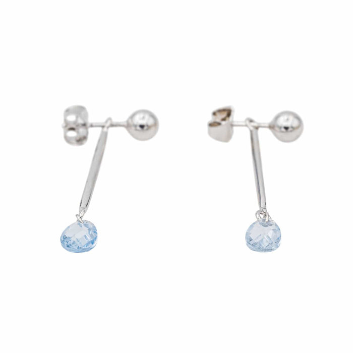 Boucles d'oreilles Boucles d'oreilles Pendantes Or blanc Aigue Marine 58 Facettes 3145033CN