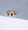 Bague fuseau moderniste or, corne, et corail 58 Facettes