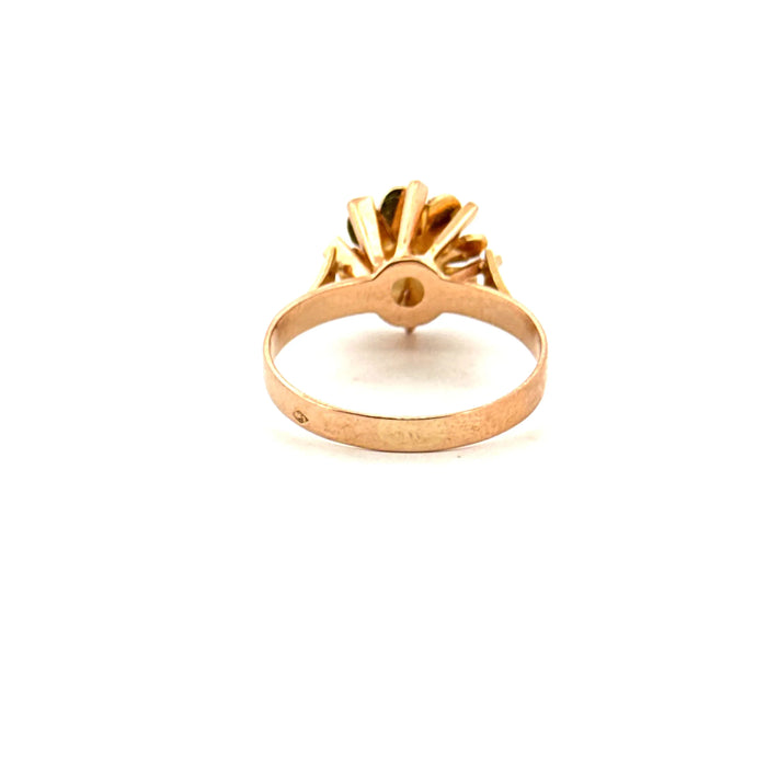 Solitaire yellow gold and pearl