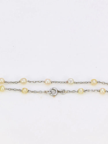 Bracelet Bracelet chaîne platine perles fines 58 Facettes 880