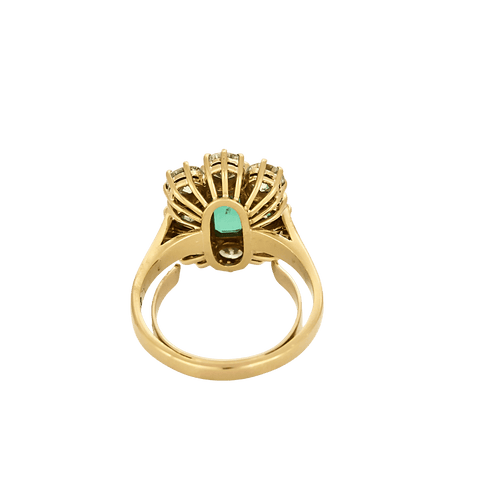 Bague 54 BAGUE MARGUERITE OR JAUNE, EMERAUDE ET DIAMANTS 58 Facettes BO/250003/
