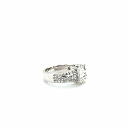 Bague 54 Bague Or blanc - Diamants baguette 58 Facettes 1.0000666/1