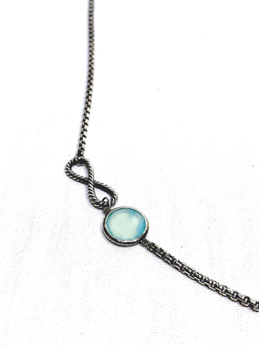 Collier David Yurman - Sautoir en argent et calcédoines 58 Facettes