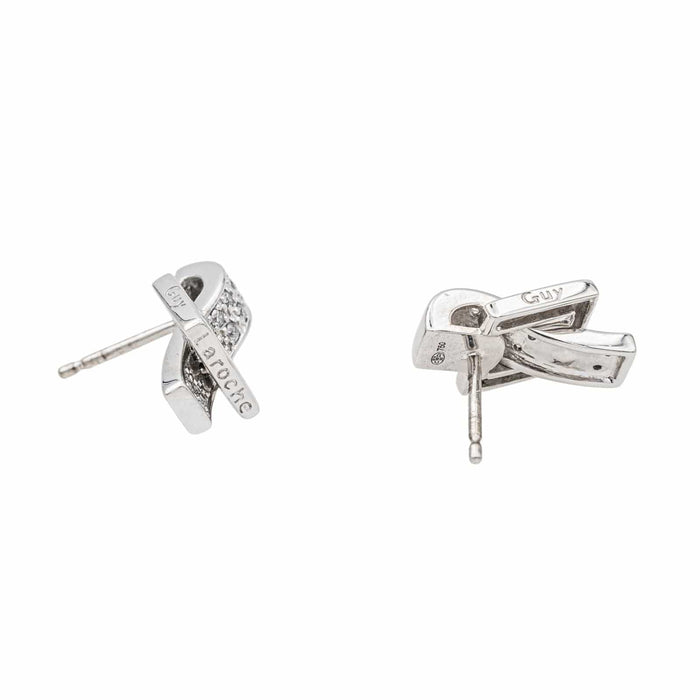 Boucles d'oreilles Guy Laroche Boucles d'oreilles Puces Or blanc Diamant 58 Facettes 3641116CN