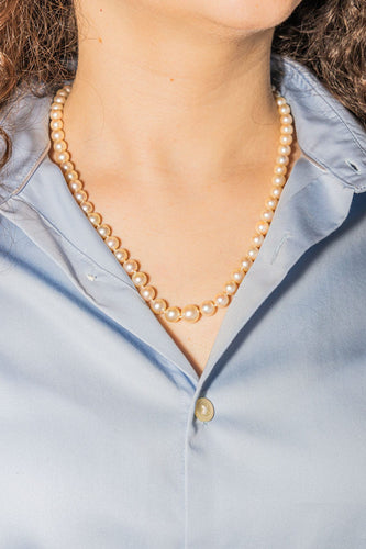 Collier Collier Perle Or blanc Perle 58 Facettes 3376725CN