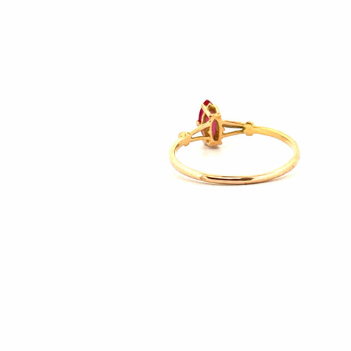 Bague Solitaire Or jaune et rubis 58 Facettes 72-GS38396-1